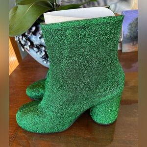 Maison Margiela EU 40 Green Glitter Boots New in Box
